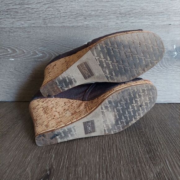 Toms Calypso Peep Toe Copper Wedges - Picture 8 of 9